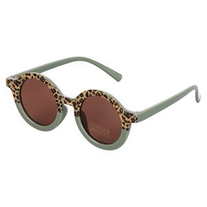 SoJos Circle Frame Kids Cheetah Print Statement Sunglasses